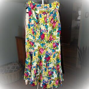 R & K Originals Pink Blue Floral Sundress Dress Women 6